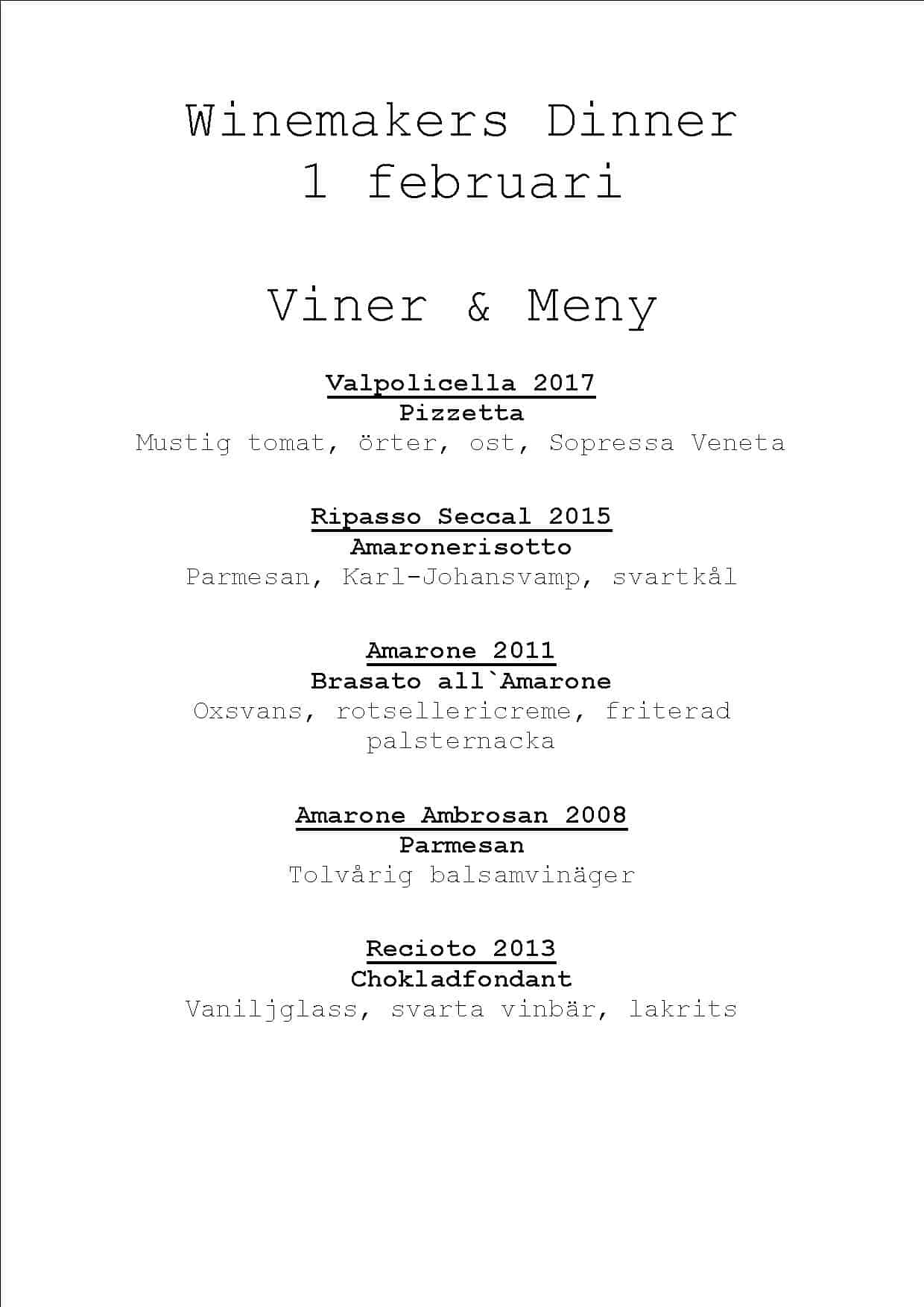 winemakers dinner meny winemakers dinner meny